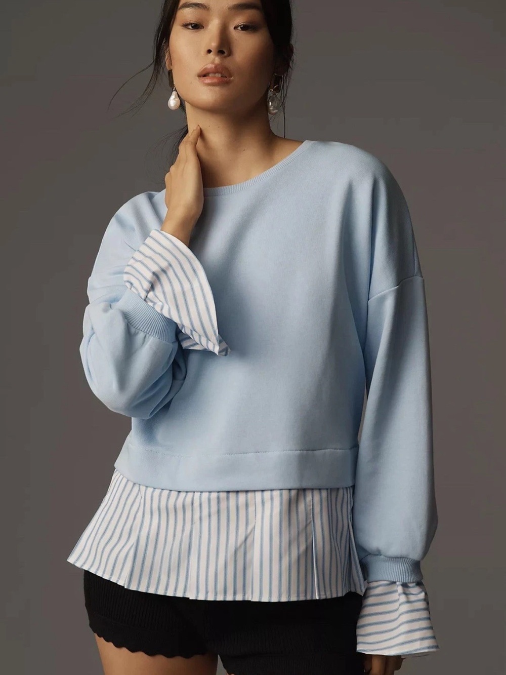 NWT Anthropologie Maeve Sweatshirt Twofer